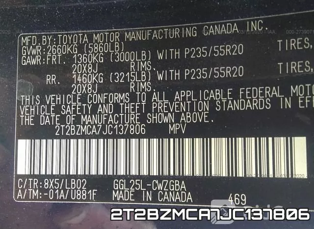 2T2BZMCA7JC137806 фото 10