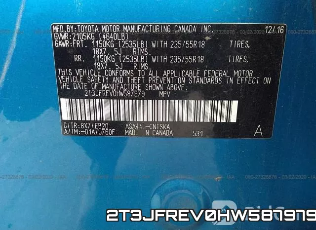 2T3JFREV0HW587979 фото 10
