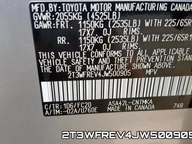 2T3WFREV4JW500905 фото 2