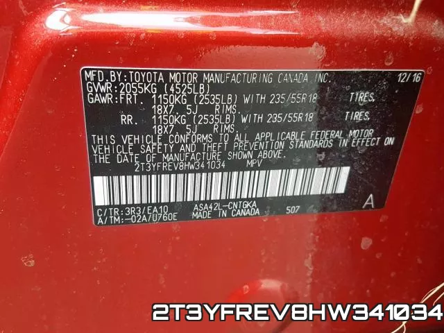 2T3YFREV8HW341034 фото 2