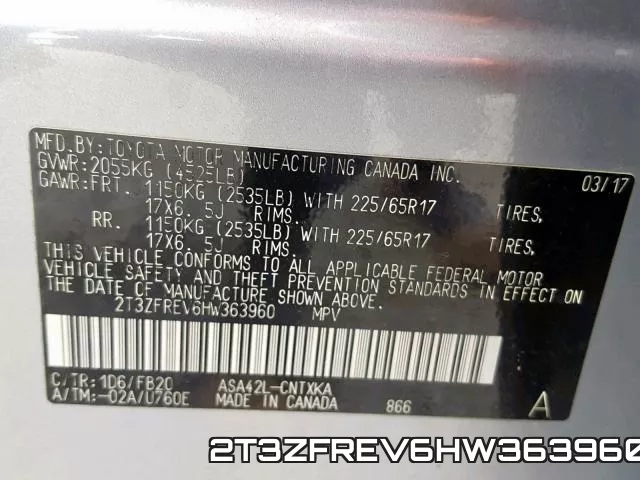 2T3ZFREV6HW363960 фото 2