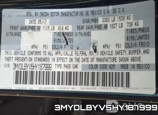 3MYDLBYV5HY187999 фото 10
