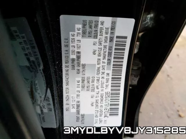 3MYDLBYV8JY315285 фото 2
