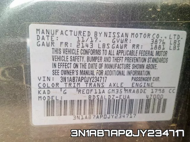 3N1AB7AP0JY234717 фото 2