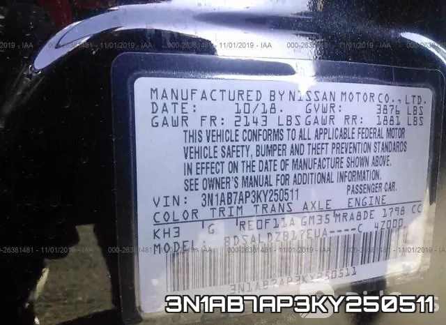 3N1AB7AP3KY250511 фото 8