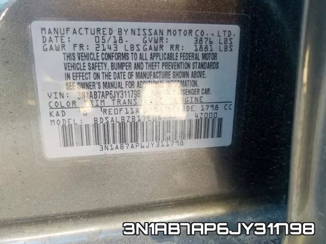 3N1AB7AP6JY311798 фото 2