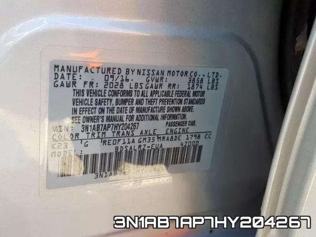 3N1AB7AP7HY204267 фото 2