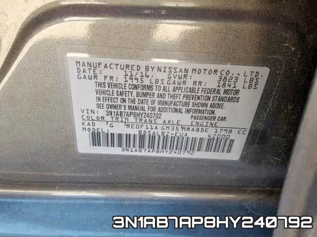 3N1AB7AP8HY240792 фото 2