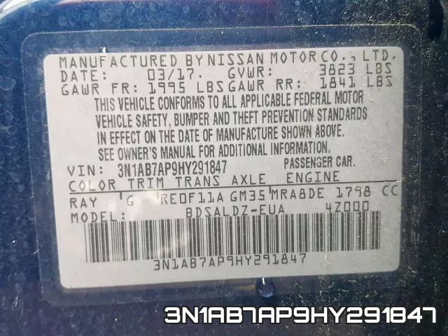 3N1AB7AP9HY291847 фото 2