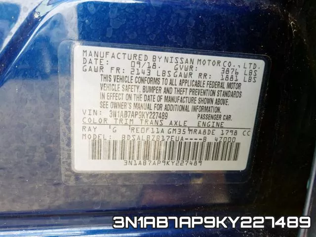 3N1AB7AP9KY227489 фото 2