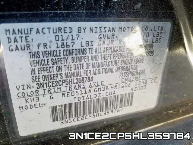 3N1CE2CP5HL359784 фото 2