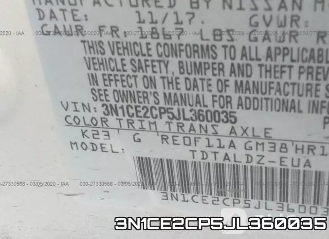3N1CE2CP5JL360035 фото 10