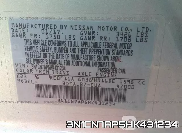 3N1CN7AP5HK431234 фото 10
