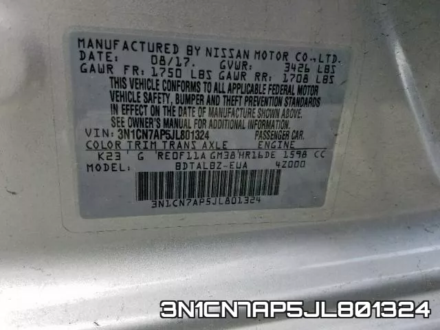 3N1CN7AP5JL801324 фото 2