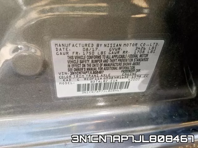 3N1CN7AP7JL808467 фото 2