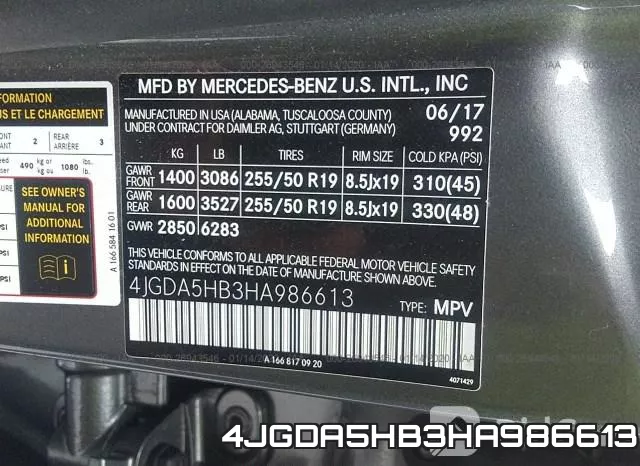 4JGDA5HB3HA986613 фото 10