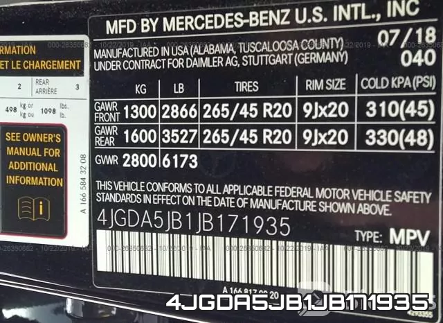 4JGDA5JB1JB171935 фото 10