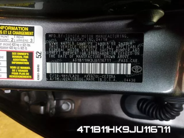 4T1B11HK9JU116711 фото 2