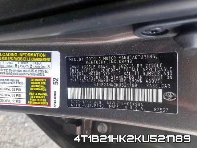 4T1B21HK2KU521789 фото 2