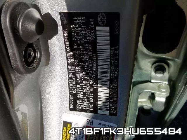 4T1BF1FK3HU655484 фото 2