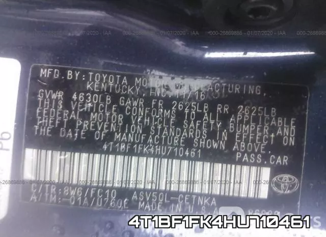 4T1BF1FK4HU710461 фото 10