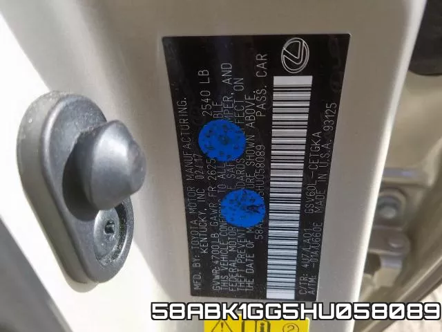 58ABK1GG5HU058089 фото 2