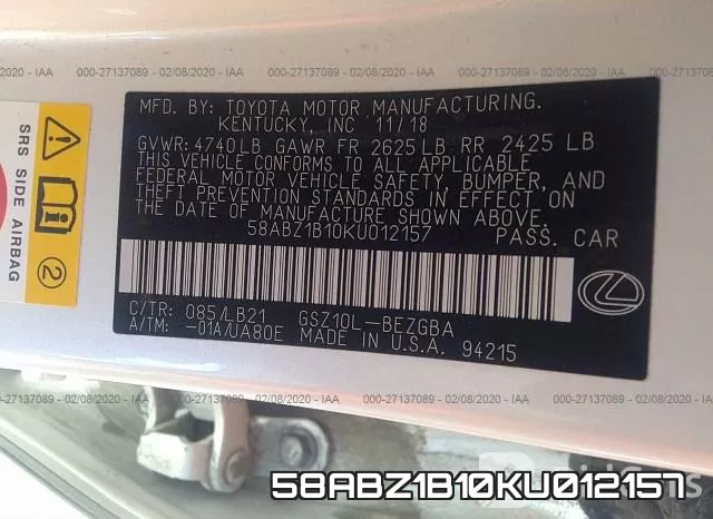 58ABZ1B10KU012157 фото 10