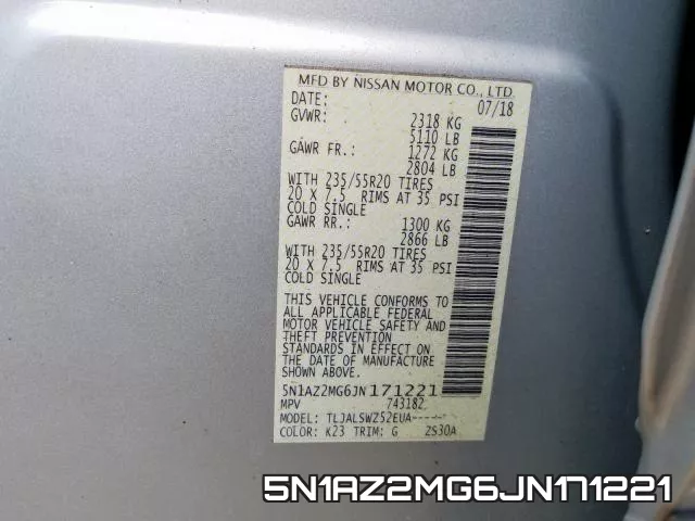 5N1AZ2MG6JN171221 фото 2