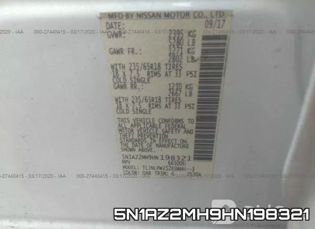 5N1AZ2MH9HN198321 фото 10