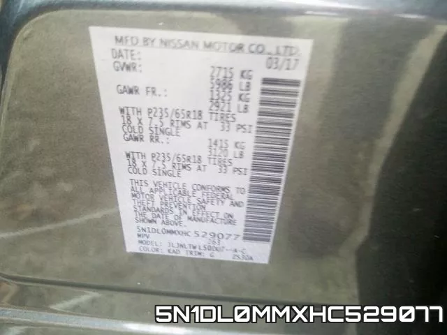 5N1DL0MMXHC529077 фото 2