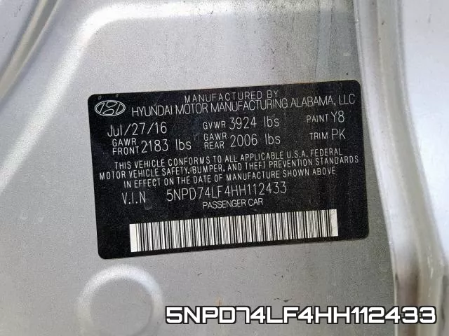 5NPD74LF4HH112433 фото 2