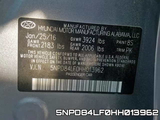 5NPD84LF0HH013962 фото 2