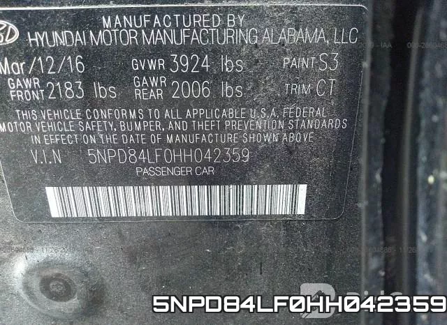 5NPD84LF0HH042359 фото 10