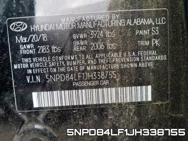 5NPD84LF1JH338755 фото 2