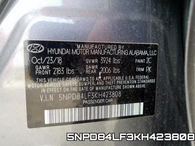 5NPD84LF3KH423808 фото 2