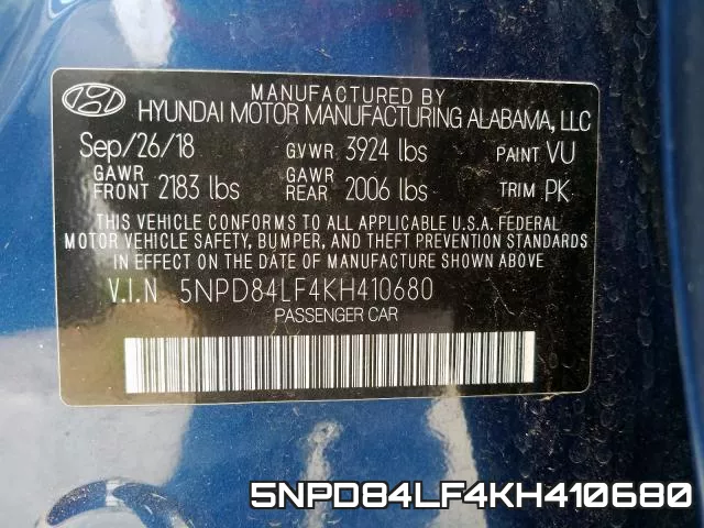 5NPD84LF4KH410680 фото 2