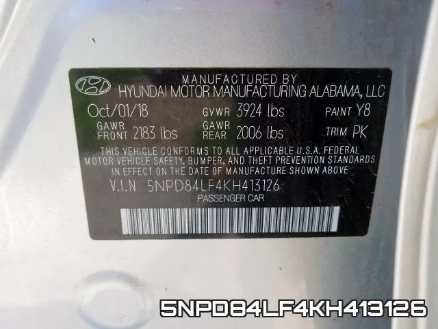 5NPD84LF4KH413126 фото 2