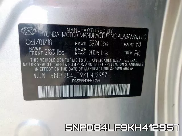 5NPD84LF9KH412957 фото 2