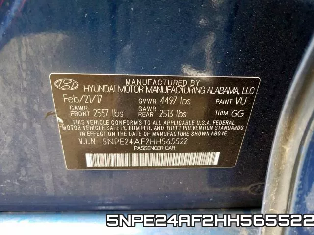 5NPE24AF2HH565522 фото 2