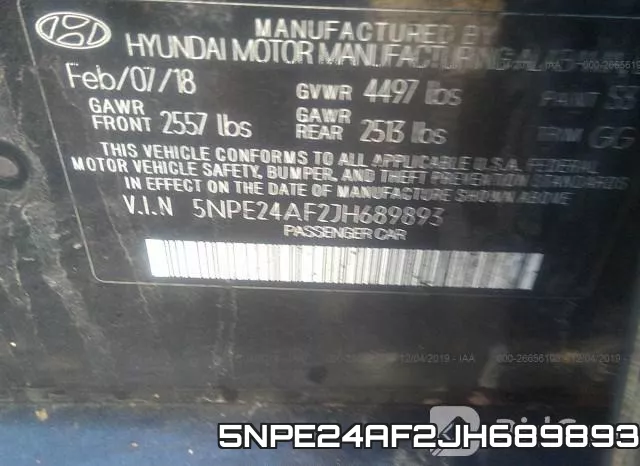 5NPE24AF2JH689893 фото 10