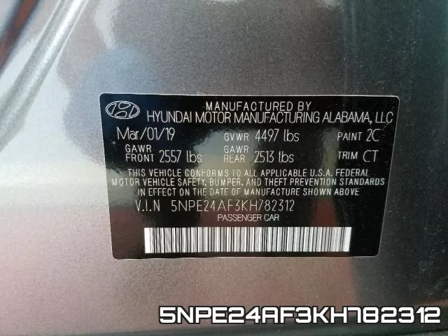 5NPE24AF3KH782312 фото 2
