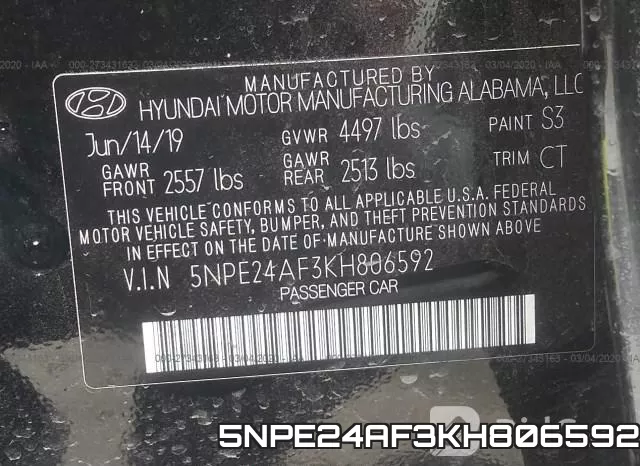 5NPE24AF3KH806592 фото 10