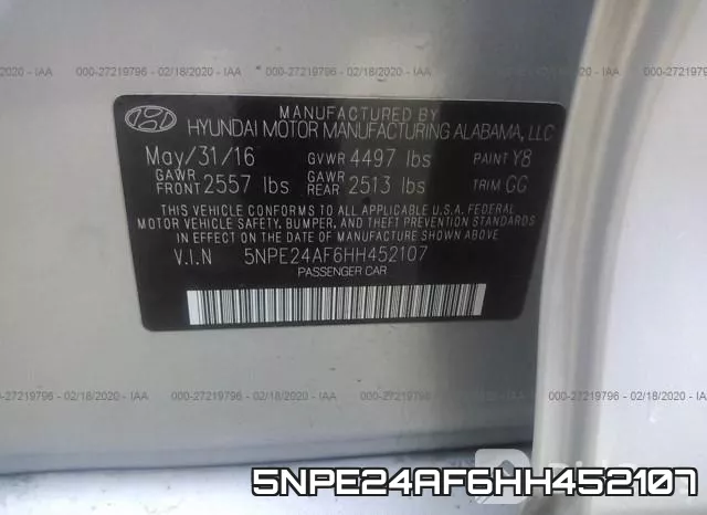 5NPE24AF6HH452107 фото 10