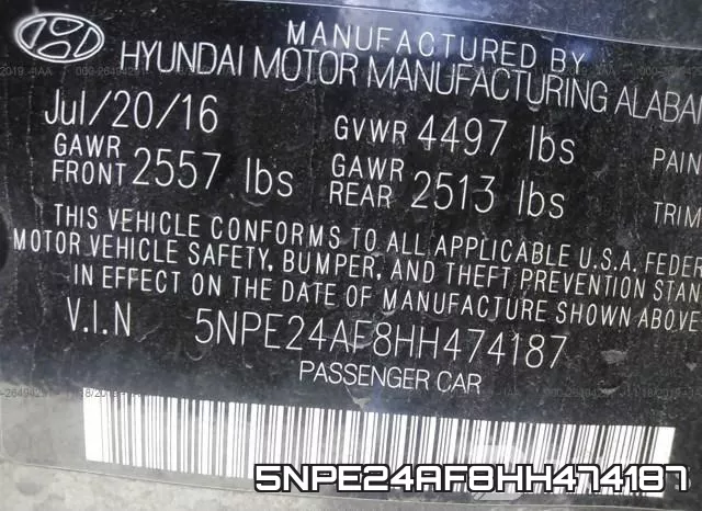 5NPE24AF8HH474187 фото 10