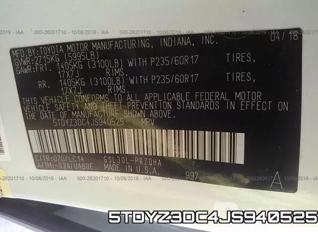5TDYZ3DC4JS940525 фото 10