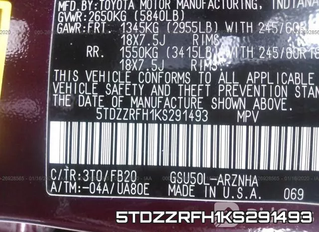 5TDZZRFH1KS291493 фото 10