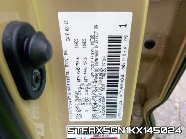 5TFAX5GN1KX145024 фото 2