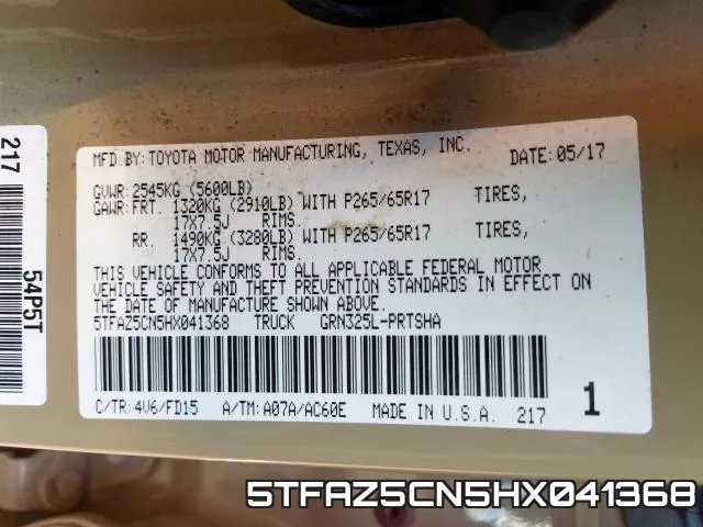 5TFAZ5CN5HX041368 фото 2