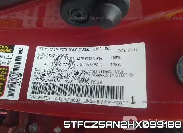 5TFCZ5AN2HX099188 фото 10