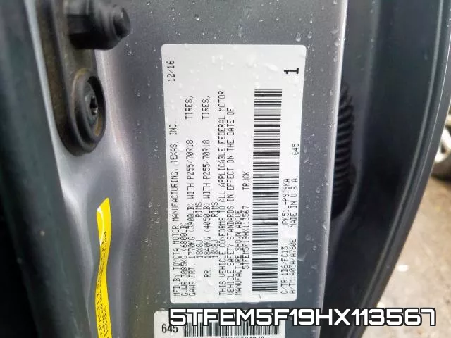 5TFEM5F19HX113567 фото 2